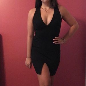 Black Lush Bodycon Cocktail Dress